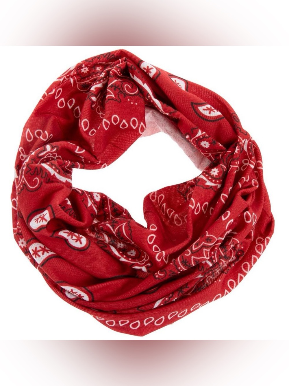 Patriotic Red Paisley Infinity Bandana - New - Never Worn!